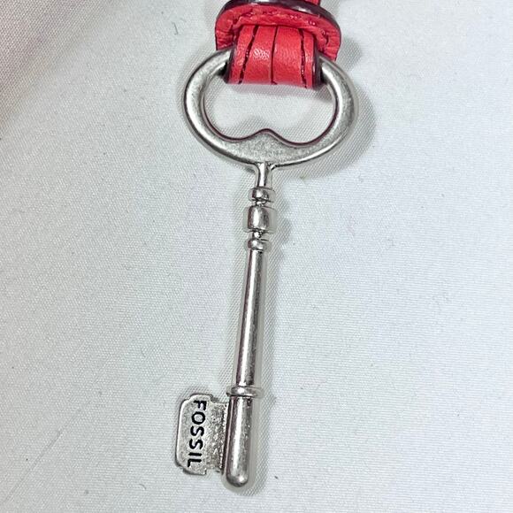 Fossil Marlow Crossbody Flamingo Color Scarlet Turnlock Purse Handbag Used - Picture 14 of 16